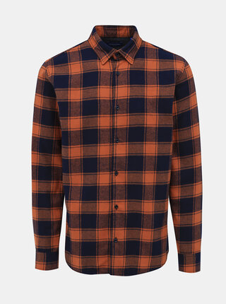 Hnedá kockovaná flanelová slim fit košeľa Jack & Jones Tommy