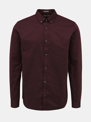 Vínová slim fit košeľa Jack & Jones Focus