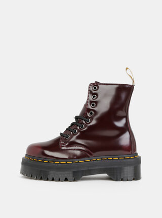 Vínové dámske členkové topánky na platforme Dr. Martens Vegan Jadon