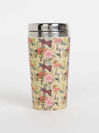 Béžový vzorovaný termohrnek Tranquillo Hummingbird 450 ml