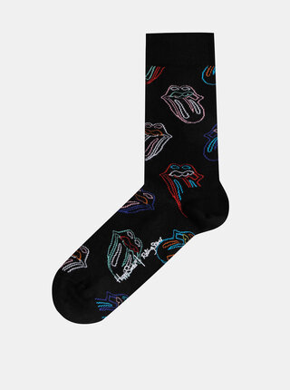Černé vzorované ponožky Happy Socks Rolling Stones