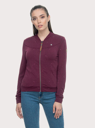 Vínová dámská puntíkovaná mikina Ragwear Kenia