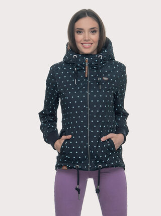 Tmavě modrá dámská vzorovaná krátká funkční lehká parka Ragwear Danka Bluebell