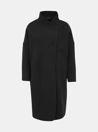 Čierny kabát s prímesou vlny VERO MODA Class