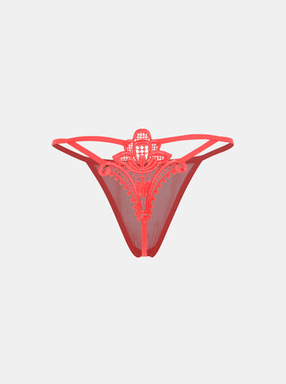Červená tanga s krajkou Obsessive Luiza
