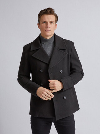 Čierny kabát Burton Menswear London