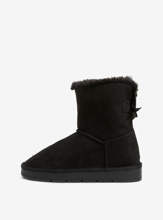 Černé kotníkové válenky v semišové úpravě Dorothy Perkins