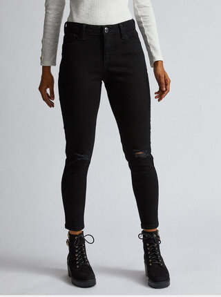 Černé zkrácené skinny fit džíny Dorothy Perkins Petite Darcy