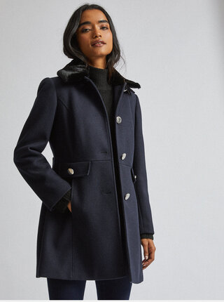 Tmavomodrý kabát Dorothy Perkins Petite