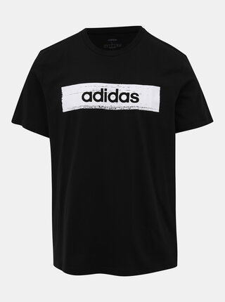 Černé pánské tričko s potiskem adidas CORE