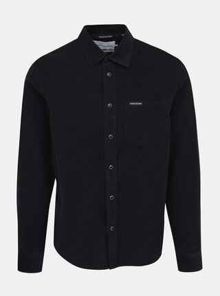 Černá pánská manšestrová regular fit košile Calvin Klein Jeans