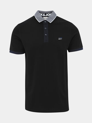 Černé polo tričko Jack & Jones