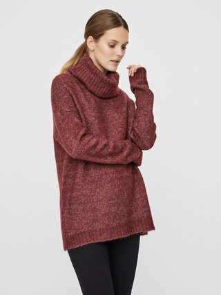 Vínový rolák VERO MODA Kizzi