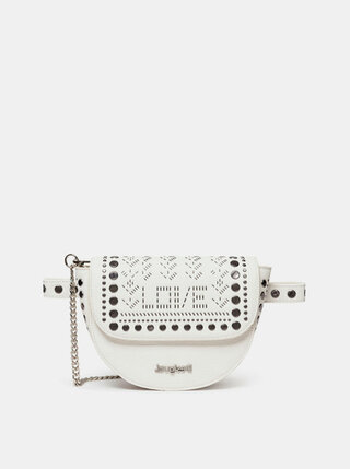 Bílá vzorovaná ledvinka/crossbody kabelka Desigual