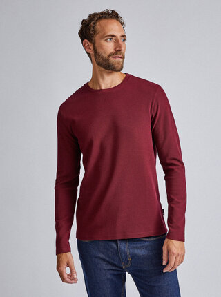 Vínové basic tričko Burton Menswear London