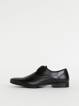Čierne kožené polobotky Burton Menswear London Sapson