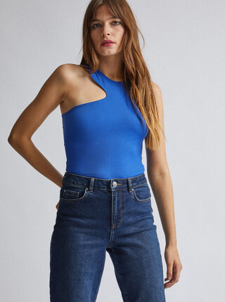 Modré žebrované body Dorothy Perkins