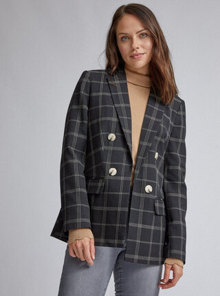 Černé kostkované sako Dorothy Perkins