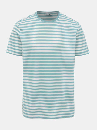 Bílo-zelené pruhované basic tričko ONLY & SONS Jamie