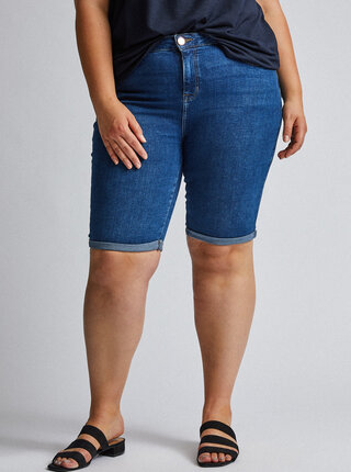 Tmavomodré rifľové kraťasy Dorothy Perkins