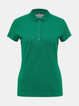 Zelené dámské basic polo tričko Tommy Hilfiger