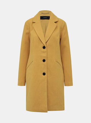Horčicový kabát VERO MODA Calacindy