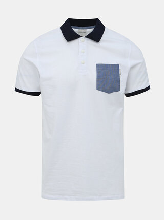 Bílé polo tričko Jack & Jones Texan