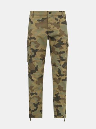 Khaki maskáčové kalhoty Jack & Jones Rob