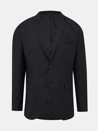 Čierne oblekové sako s prímesou vlny Jack & Jones Solaris