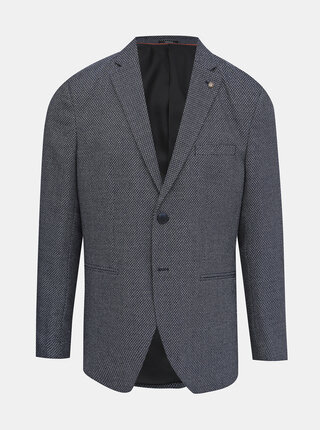 Tmavě modré vzorované sako Jack & Jones Rotterdam