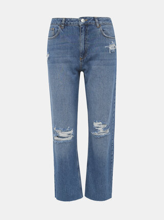 Modré straight fit džíny Miss Selfridge