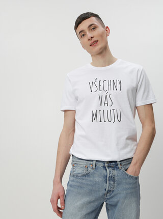 Bílé pánské tričko ZOOT Original Všechny vás miluju
