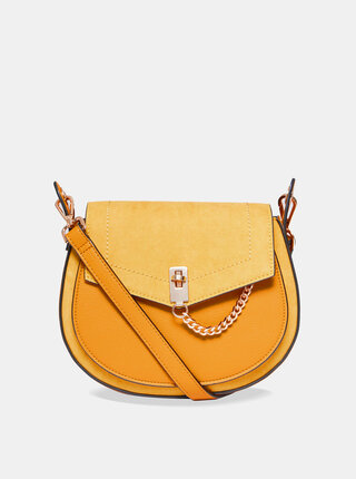 Horčicová crossbody kabelka s detailmi v semišovej úprave Dorothy Perkins
