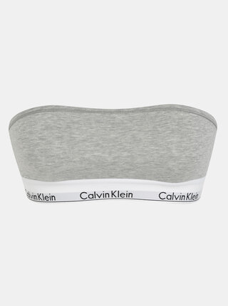 Šedá podprsenka bez ramínek Calvin Klein Underwear