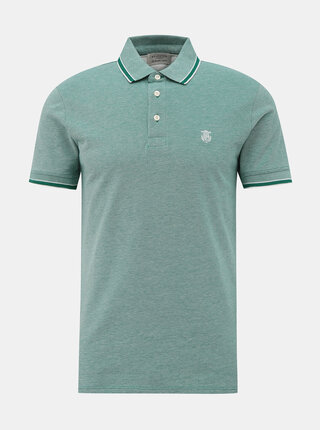Zelené žíhané polo tričko Selected Homme Twist