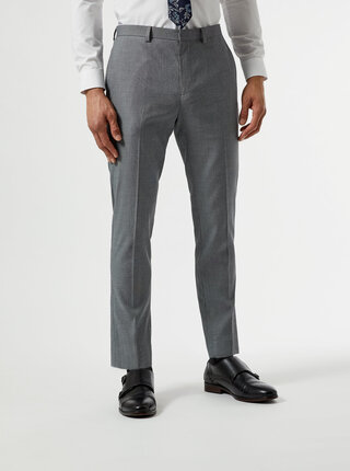 Šedé oblekové skinny fit nohavice Burton Menswear London