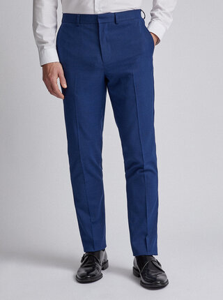 Modré oblekové slim fit nohavice Burton Menswear London