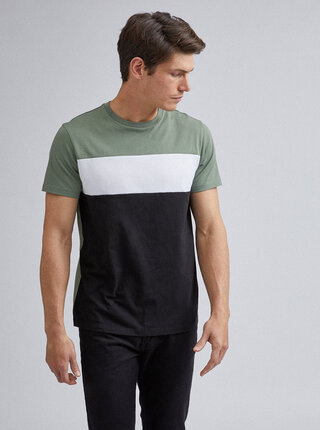 Černo-zelené tričko Burton Menswear London