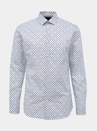 Modro-bílá vzorovaná slim fit košile Selected Homme Marvin