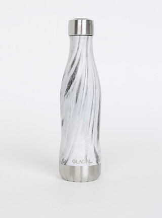 Biela vzorovaná fľaša GLACIAL Birch Wood 400 ml