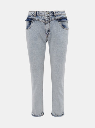 Svetlomodré skrátené mom fit rifle Miss Selfridge
