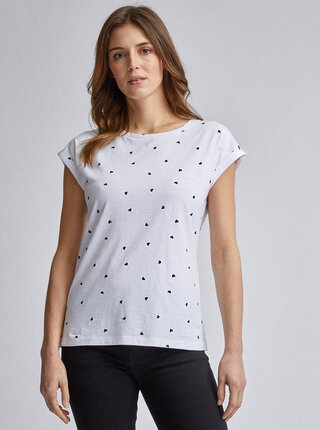 Biele vzorované tričko Dorothy Perkins