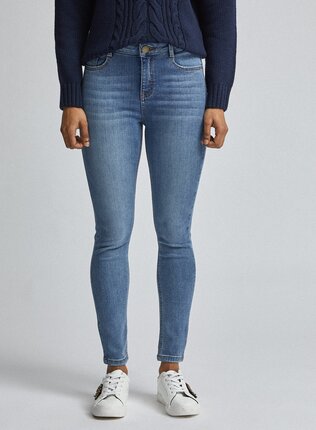 Modré skinny fit rifle Dorothy Perkins Petite Shape & Lift