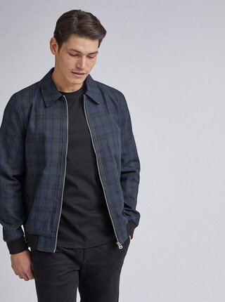 Tmavomodrá kockovaná ľahká bunda Burton Menswear London