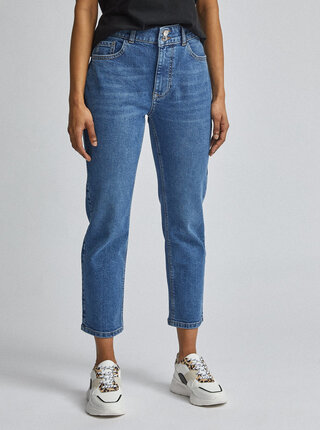 Modré skrátené straight fit rifle Dorothy Perkins Petite