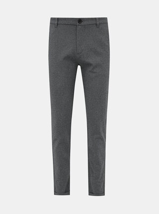 Šedé slim fit kalhoty Lindbergh