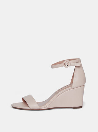 Světle růžové sandály na klínku Dorothy Perkins