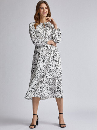 Bílé květované midišaty Dorothy Perkins
