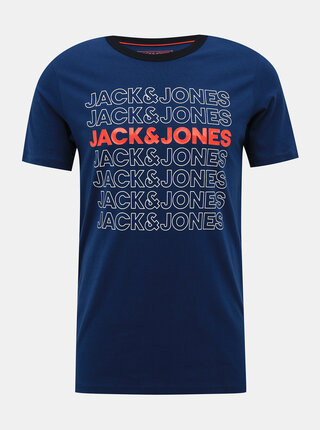 Tmavě modré tričko s potiskem Jack & Jones Pine