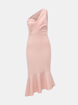 Světle růžové pouzdrové šaty Miss Selfridge